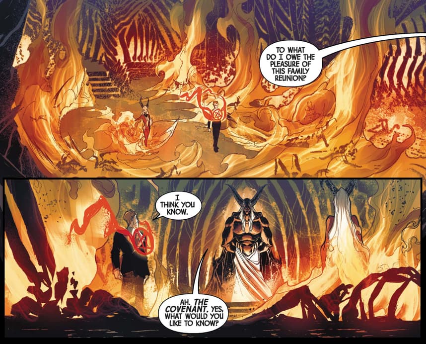 Daimon and Satana visit Satan in Hell