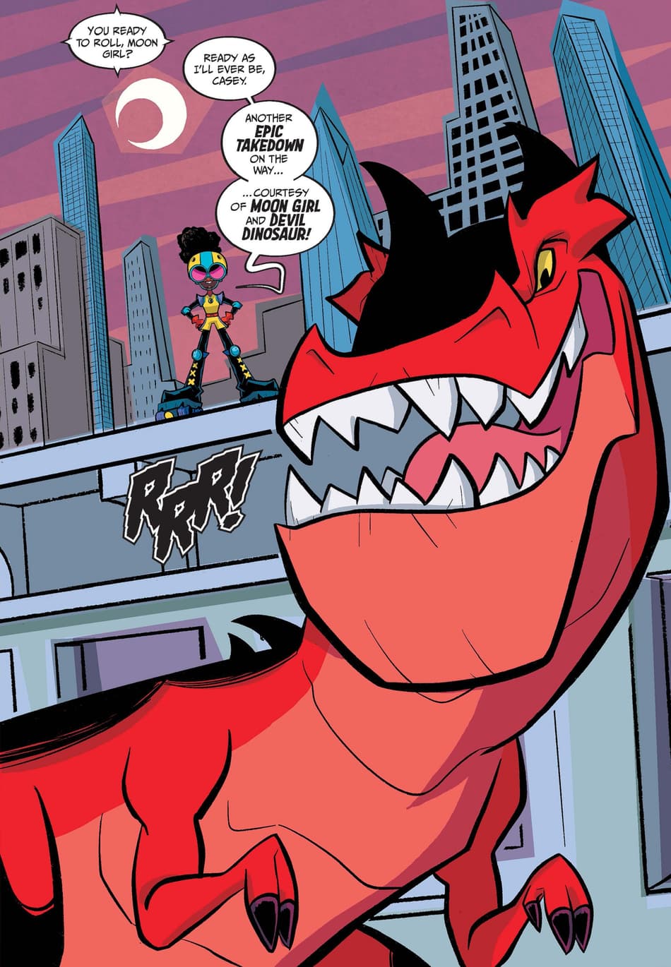 Preview from Moon Girl and Devil Dinosaur: Wreck and Roll!