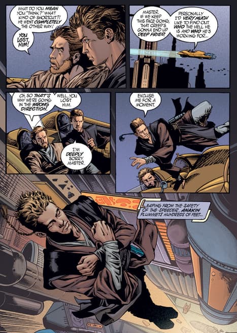 Anakin acts like a showoff in STAR WARS: EPISODE II - ATTACK OF THE CLONES (2002) #1.