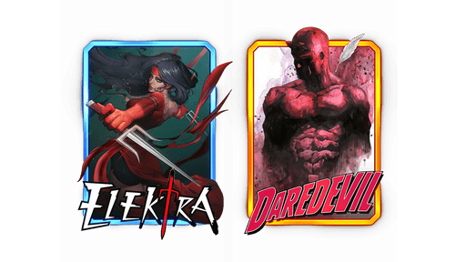 MARVEL SNAP Elektra Variant Card Daredevil Variant Card