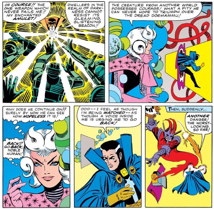 Clea observes and saves Strange in her first appearance.