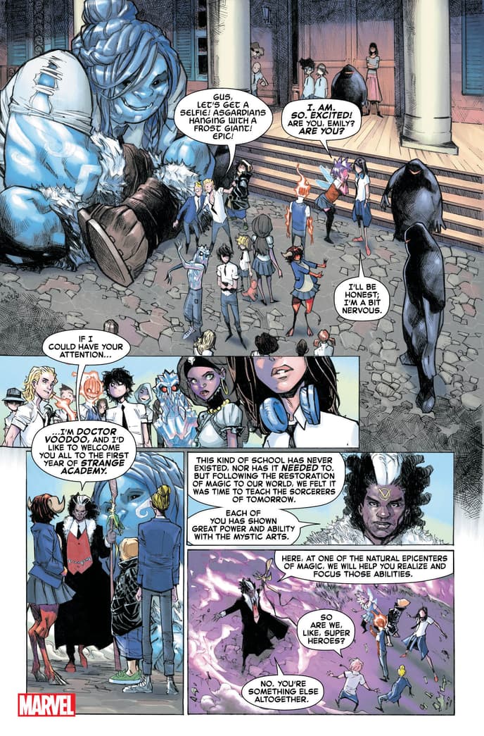 STRANGE ACADEMY #1 art by Humberto Ramos with colors by Edgar Delgado