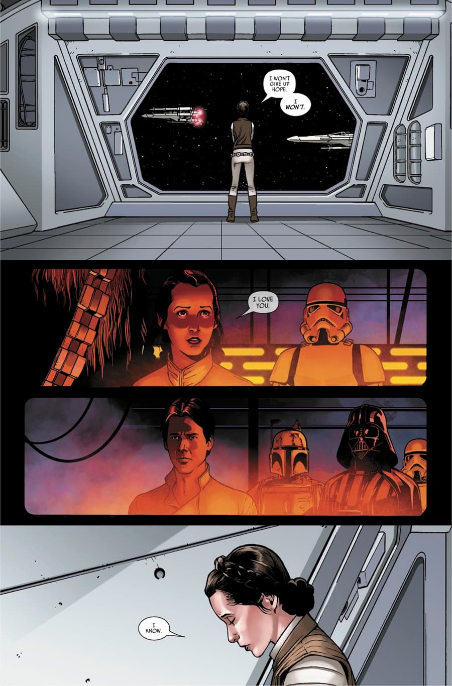 STAR WARS #12 interior art by Ramon Rosanas with colors by Rachelle Rosenberg and letters by VC's Clayton Cowles