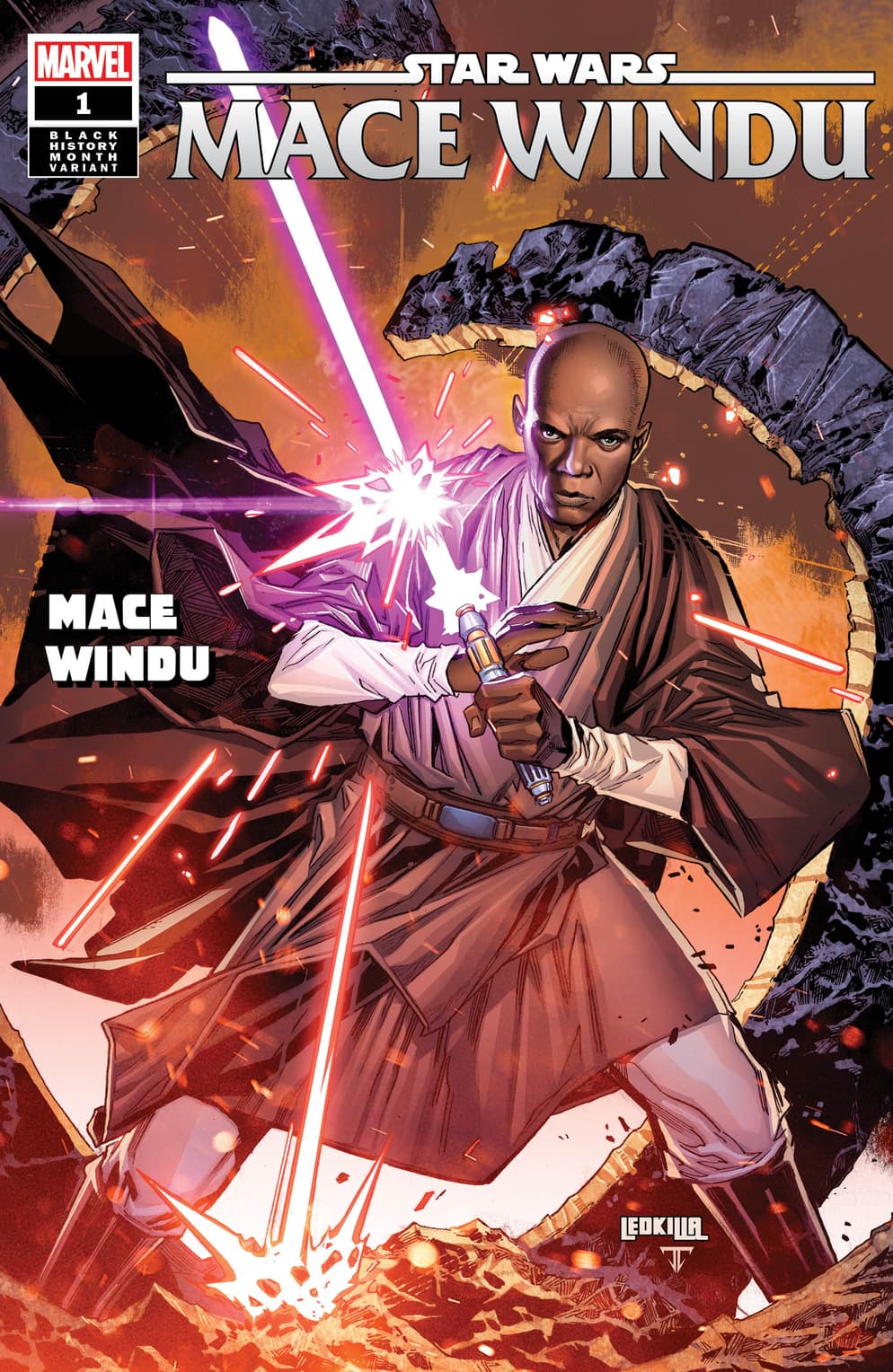 STAR WARS: MACE WINDU #1 Black History Month Variant Cover by Ken Lashley