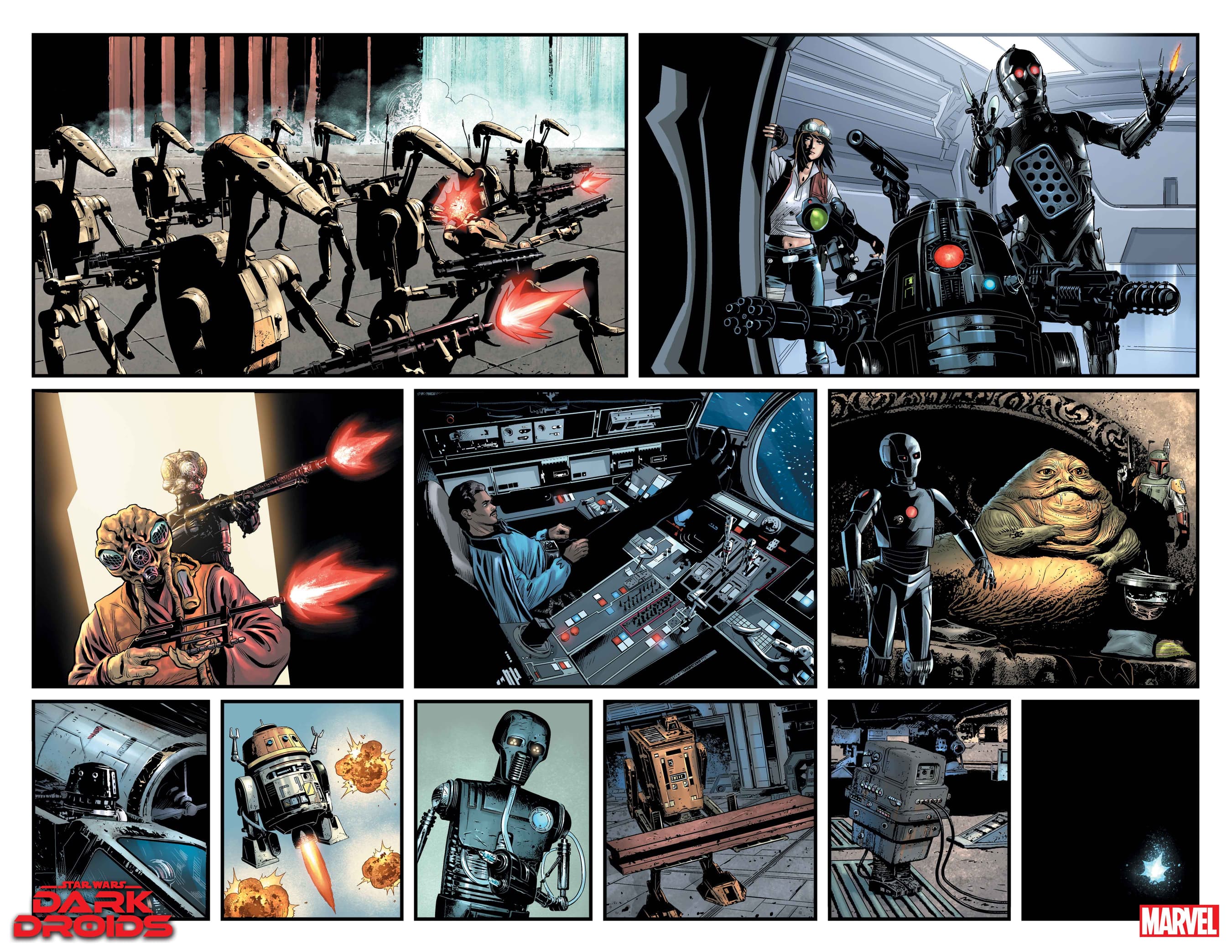 STAR WARS: DARK DROIDS #1 interior art by Luke Ross