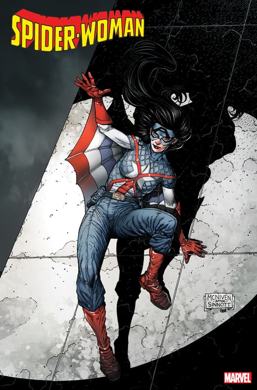 SPIDER-WOMAN #13 CAPTAIN AMERICA 80TH VARIANT COVER by STEVE MCNIVEN & FRANK D’ARMATA