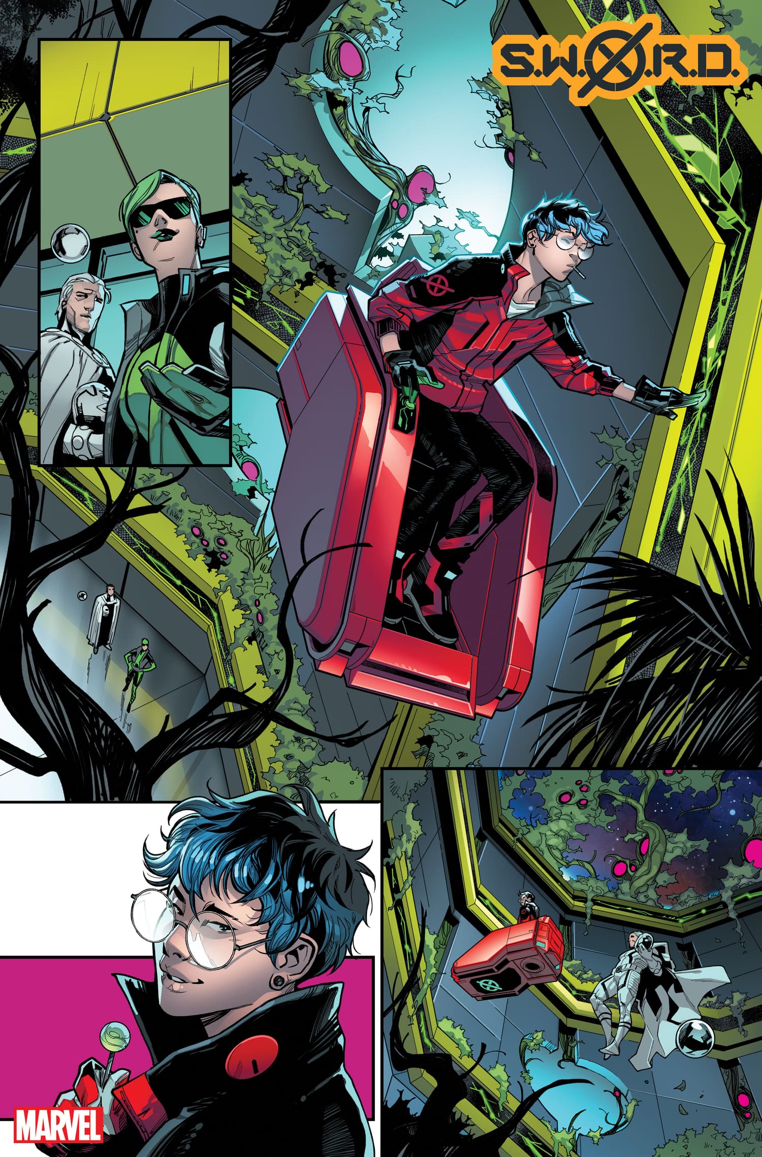 S.W.O.R.D. #1 preview pages by Valerio Schiti with colors by Marte Gracia