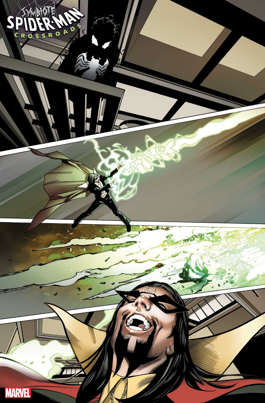 SYMBIOTE SPIDER-MAN: CROSSROADS #1 preview art by Greg Land with inks by Jay Leisten and colors by Frank D’Armata