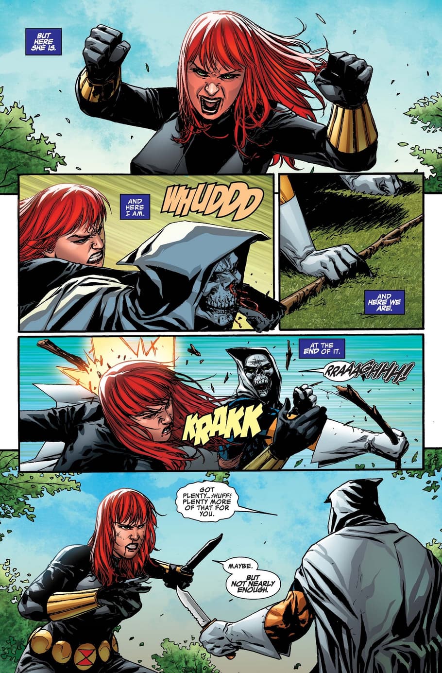 Black Widow versus Taskmaster in TASKMASTER (2020) #5.