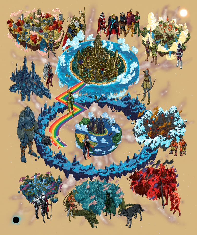 "Ten Realms of Asgard" by Andrew DeGraff