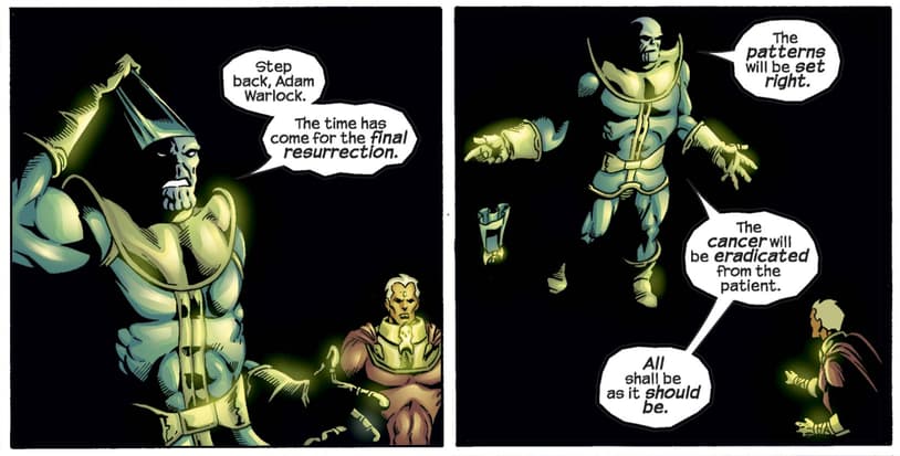 Thanos and Adam Warlock