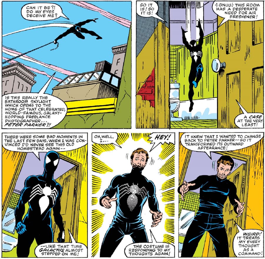 Spider-Man's transformative black suit in THE AMAZING SPIDER-MAN (1963) #252.