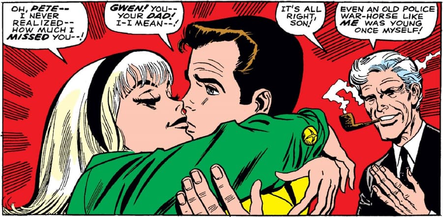 George Stacy approves of young love in THE AMAZING SPIDER-MAN (1963) #59.