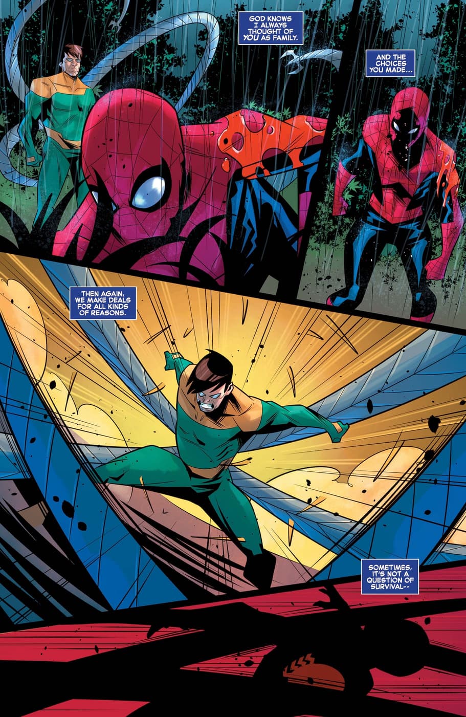Spider-Man versus Doc Ock in THE AMAZING SPIDER-MAN (2018) #72.