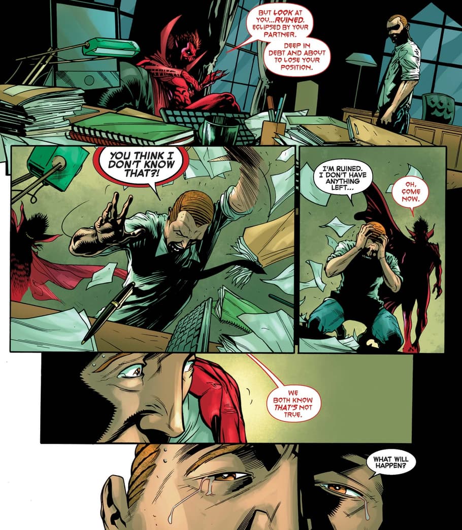 Norman Osborn sells his son's soul.