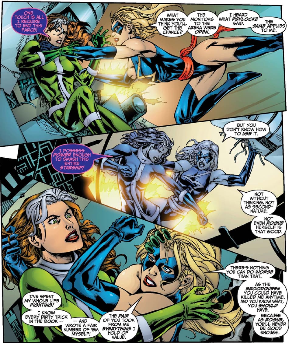 Ms. Marvel versus Brood Queen Rogue in CONTEST OF CHAMPIONS II (1999) #5.
