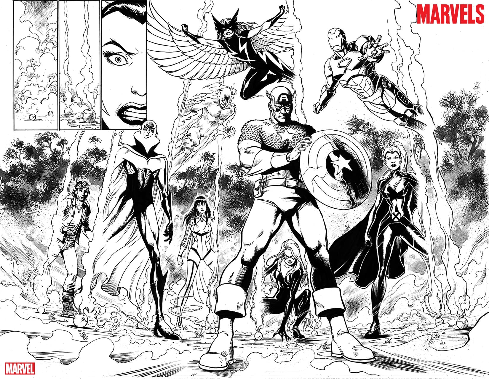 THE MARVELS #1 preview inks by Yildiray Cinar