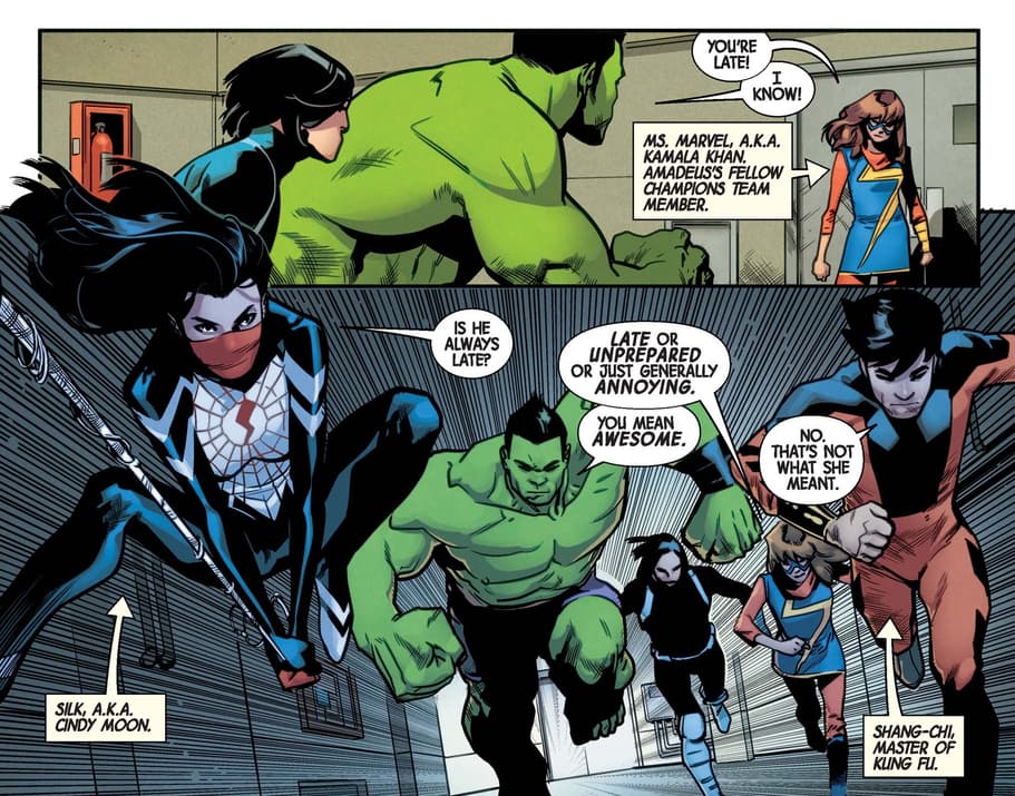 The heroes assemble (and bicker) in THE TOTALLY AWESOME HULK (2015) #15.