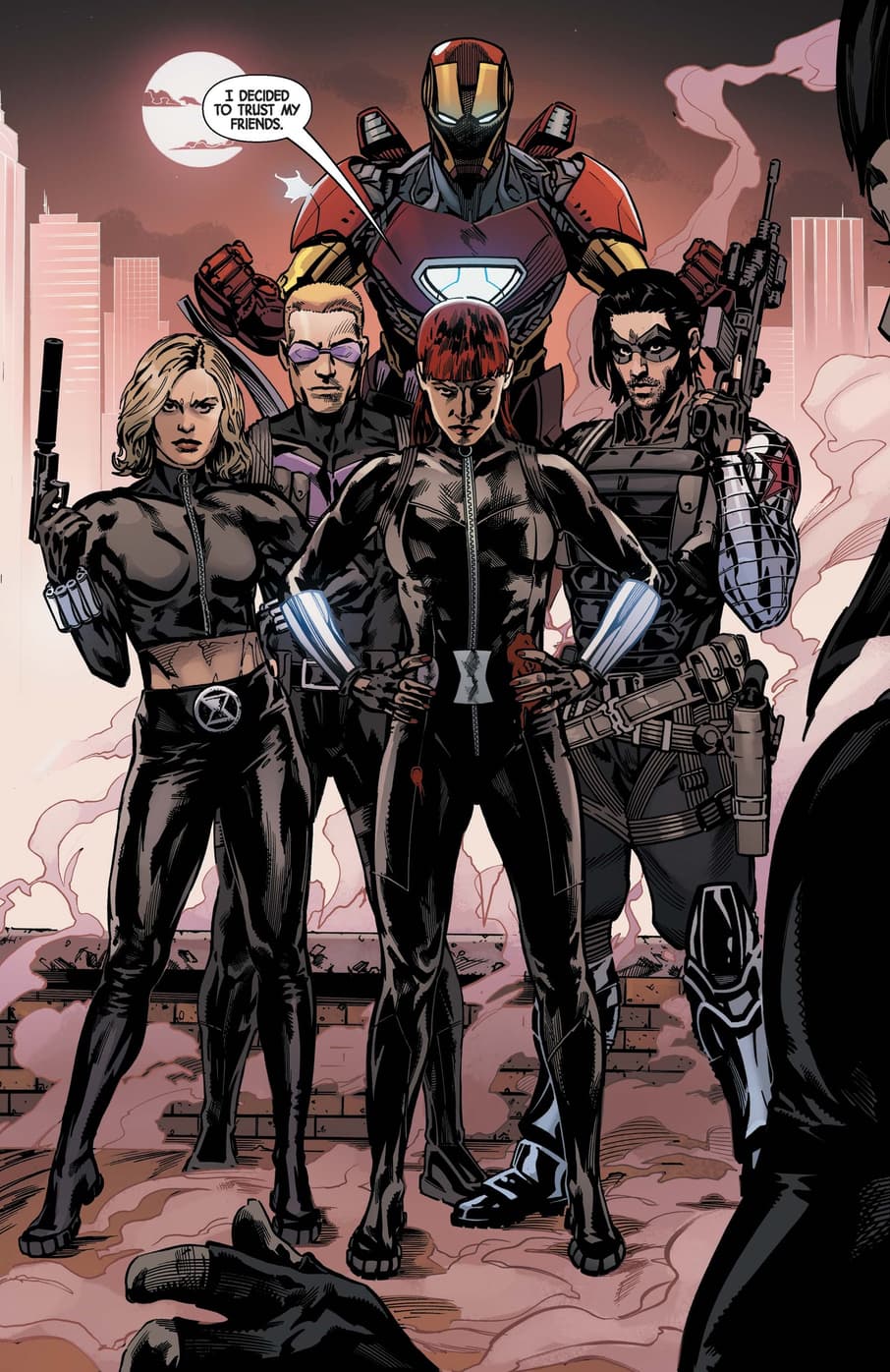 Black Widow and her ally crew assemble in THE WEB OF BLACK WIDOW (2019) #5.