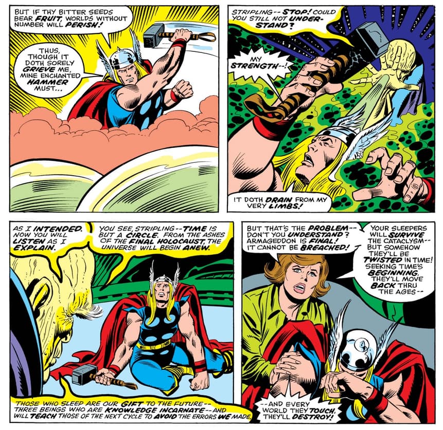 He Who Remains subdues Thor in THOR (1966) #245.
