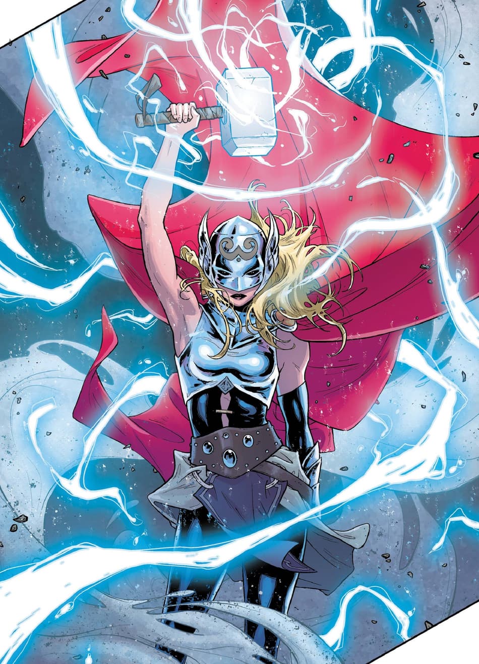 Jane Foster picks up Mjolnir.