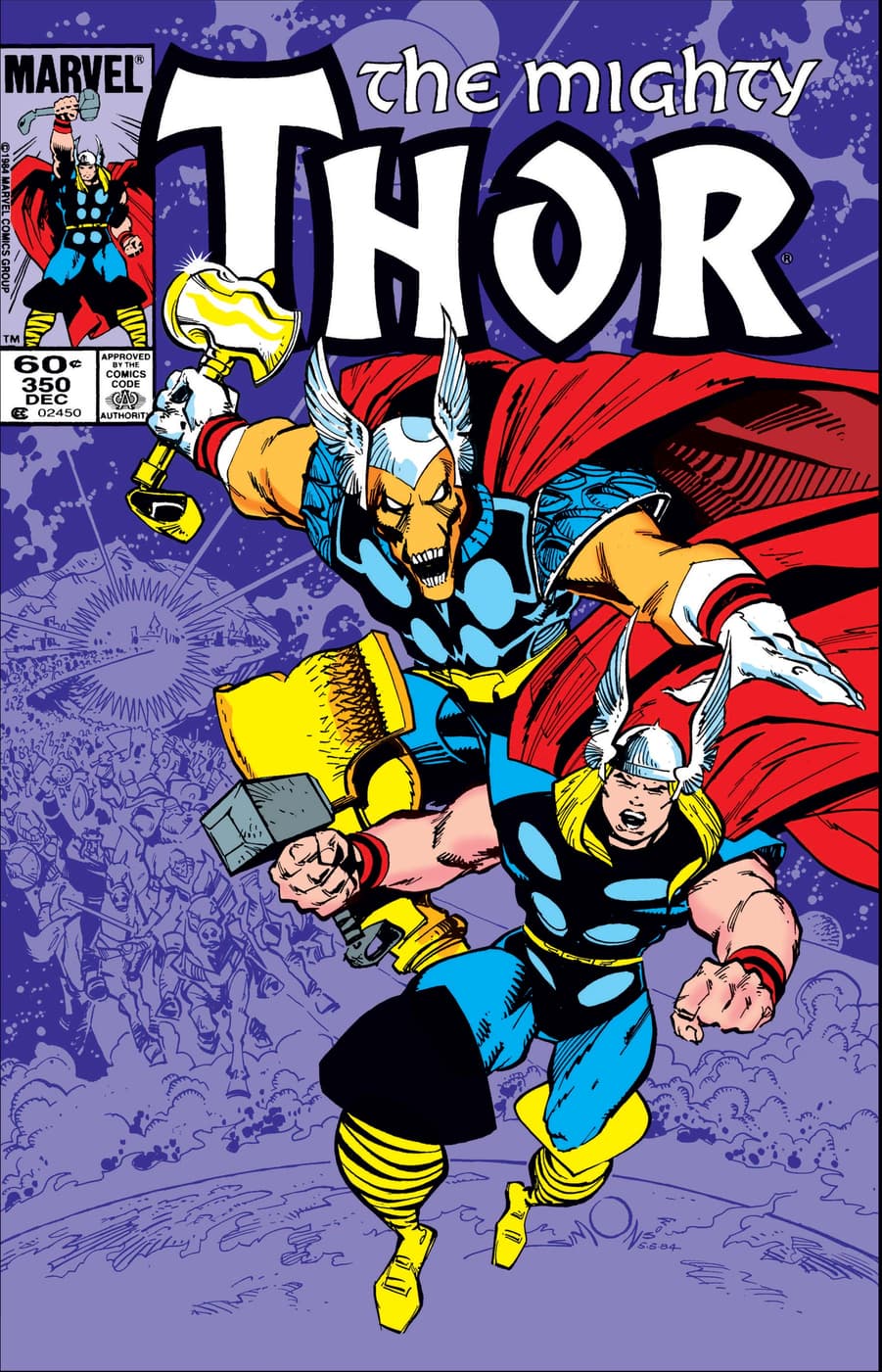 THOR (1966) #350, cover by Walter Simonson