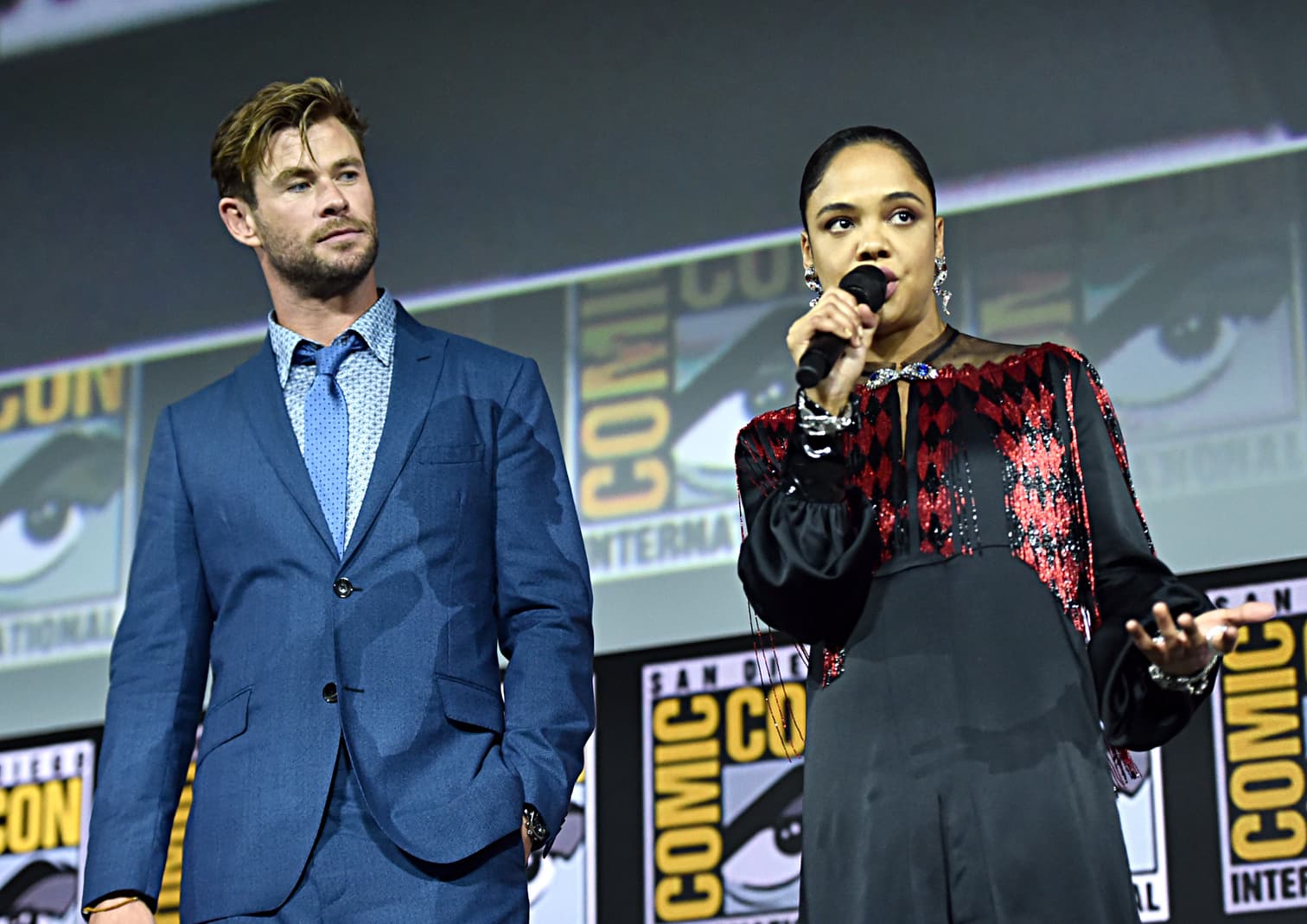 Chris Hemsworth and Tessa Thompson