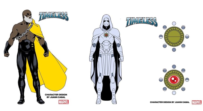 Character designs for Power Man and the Immortal Moon Knight by Juann Cabal.