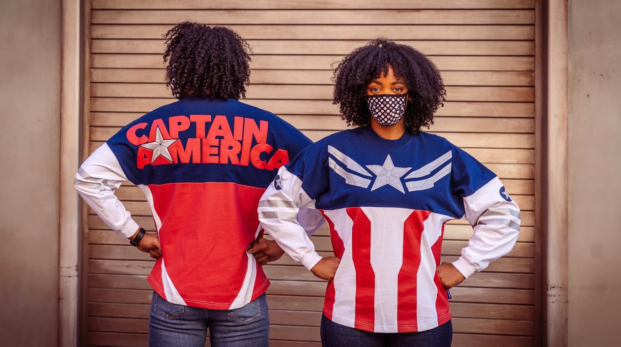 <a href=https://www.shopdisney.com/captain-america-spirit-jersey-for-adults-the-falcon-and-the-winter-soldier-2025058382229M.html>Captain America Spirit Jersey</a> / Shop Disney