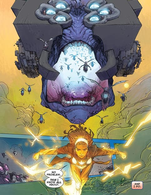 Powering up as Spectrum in ULTIMATES (2015) #1.