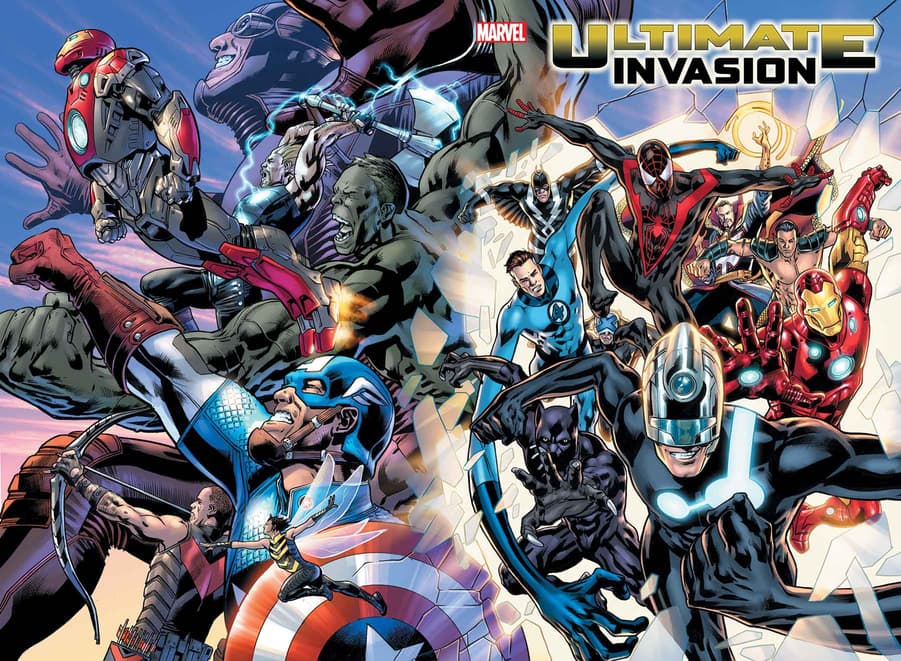 ULTIMATE INVASION (2023) #1 wraparound cover by Bryan Hitch