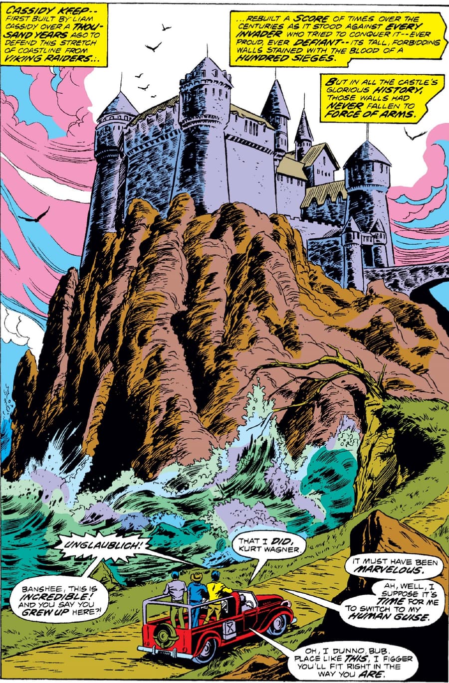 The magnificent Cassidy Keep castle in UNCANNY X-MEN (1963) #101.