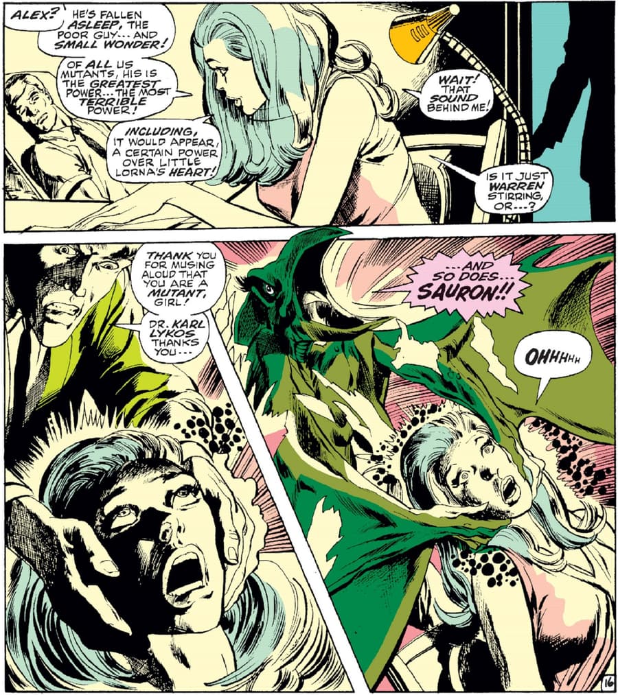 Polaris falls victim to Sauron in UNCANNY X-MEN (1963) #61.