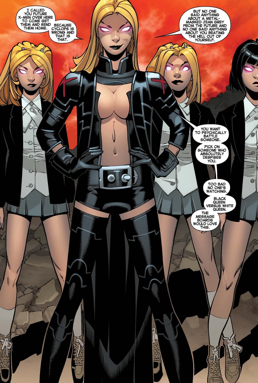 Emma Frost's black uniform from UNCANNY X-MEN (2013) #12.
