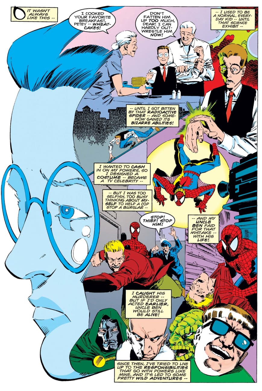 Peter Parker reflects on his heroic origin.