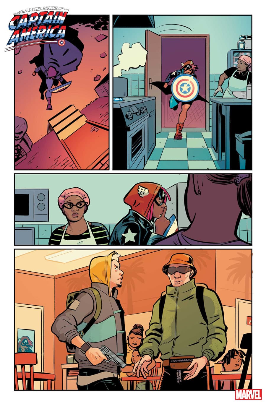 THE UNITED STATES OF CAPTAIN AMERICA #2 preview art by Natacha Bustos with colors by Matt Milla