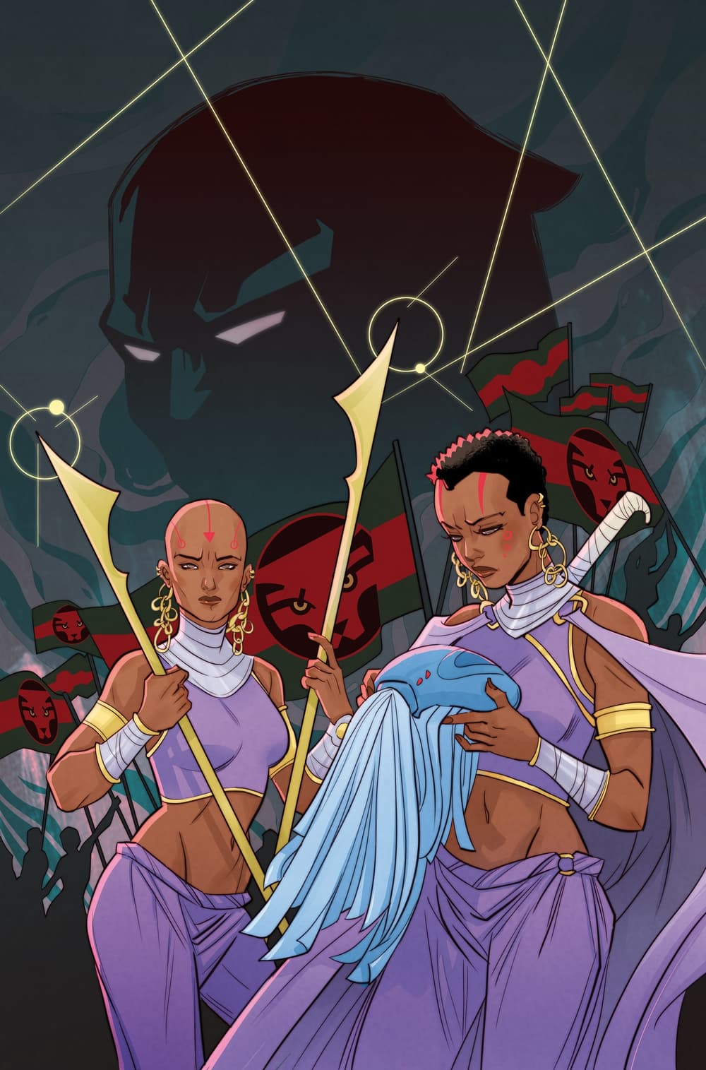 Variant Cover to BLACK PANTHER: WORLD OF WAKANDA (2016) #2 by artist Marguerite Sauvage.
