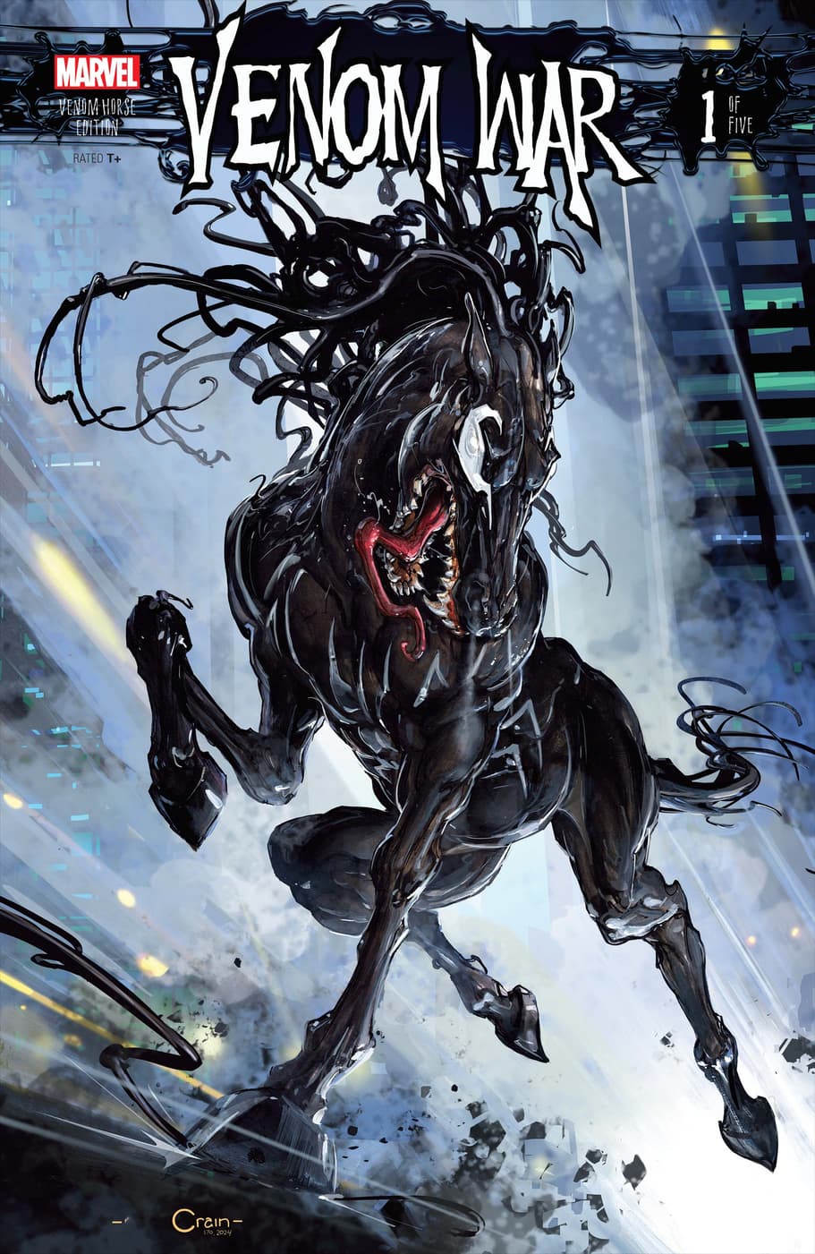 VENOM WAR #1 Venom Horse Variant Cover by Clayton Crain