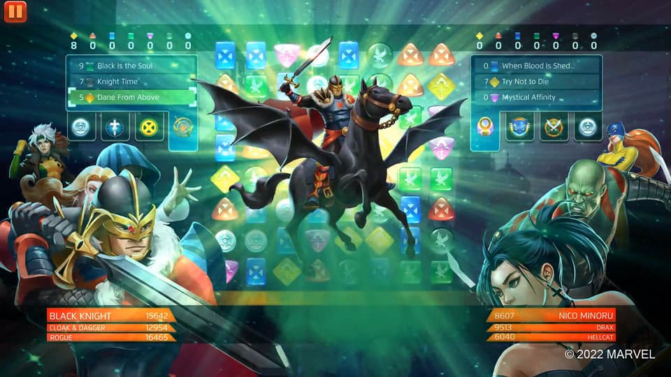 Black Knight (Dane Whitman) uses Dane From Above in MARVEL Puzzle Quest