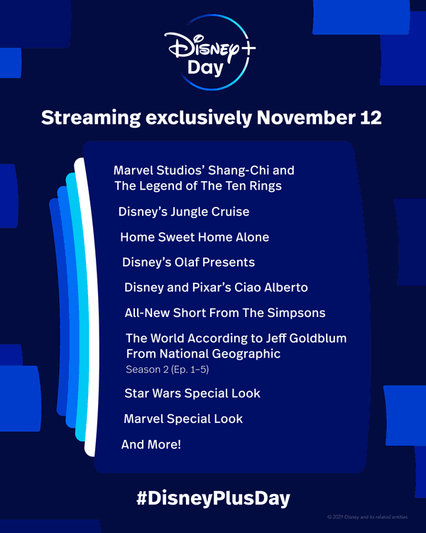 Disney+ Day Lineup