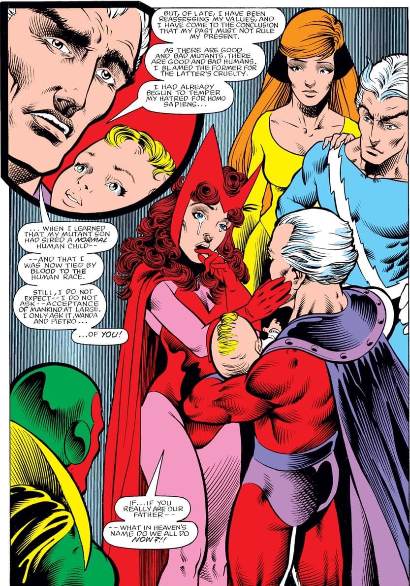 Magneto declares that he is Scarlet Witch and Quicksilver's father in a strange family reunion.