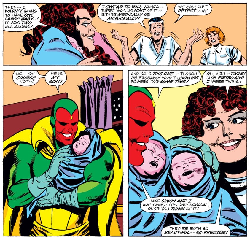 It’s twins in VISION AND THE SCARLET WITCH (1985) #12!