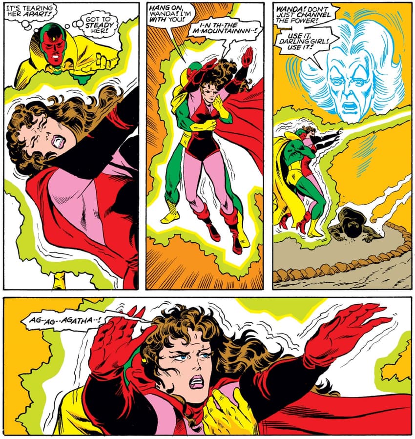 Agatha’s spirit guides Wanda in VISION AND THE SCARLET WITCH (1985) #3.