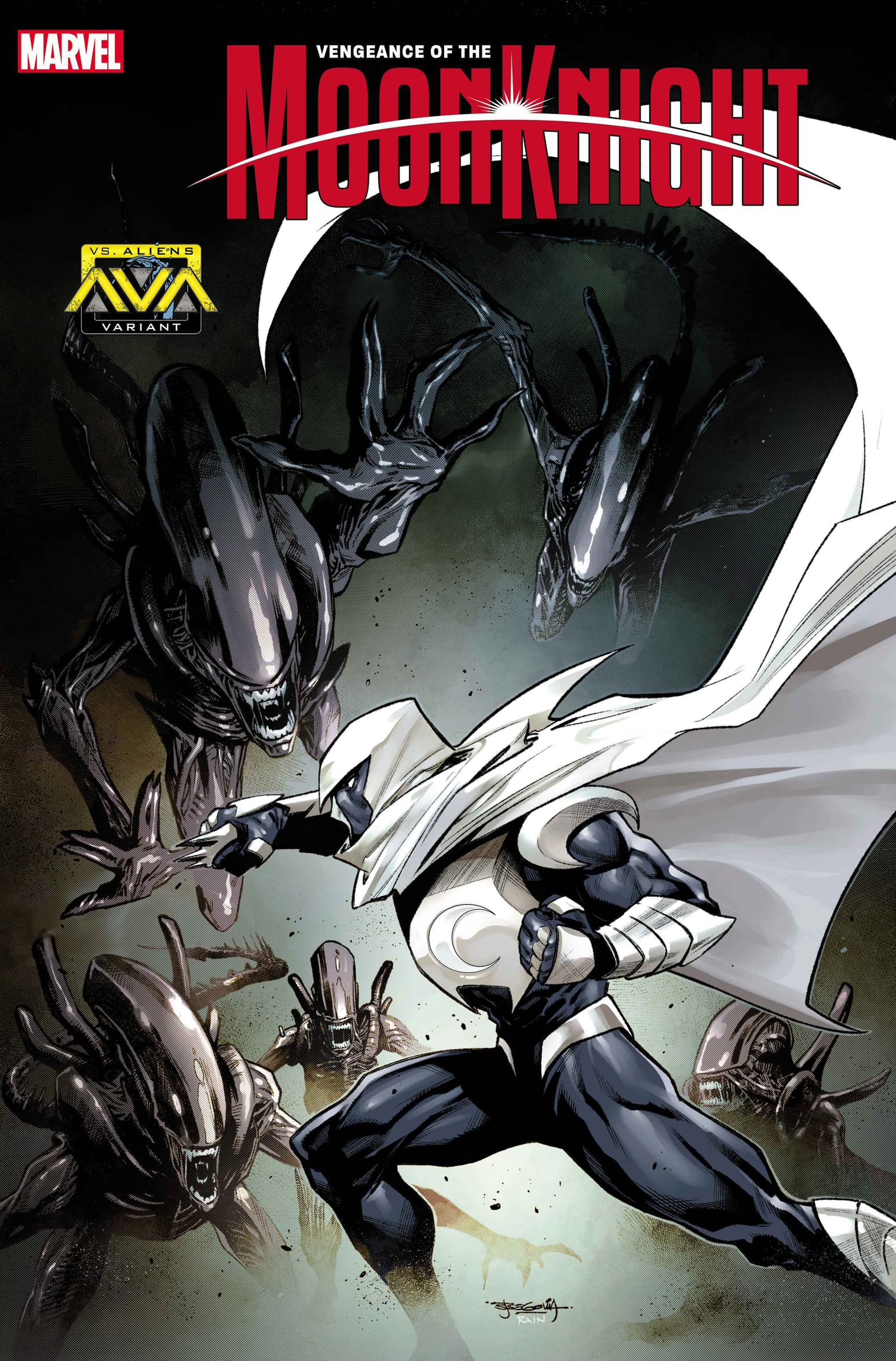 VENGEANCE OF THE MOON KNIGHT #7 Marvel Vs. Alien Variant by Stephen Segovia