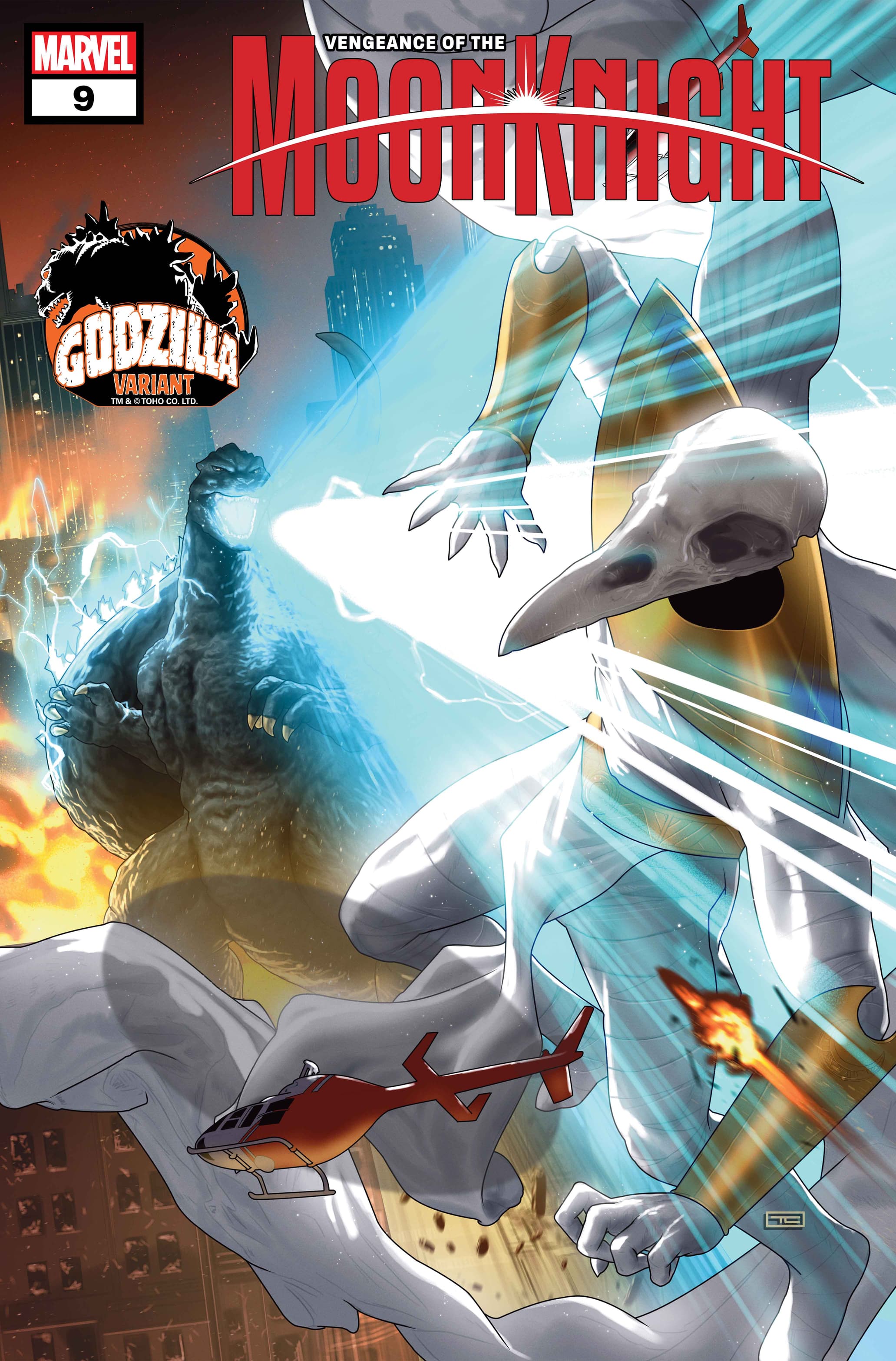 VENGEANCE OF THE MOON KNIGHT #9 Godzilla Variant Cover by Taurin Clarke