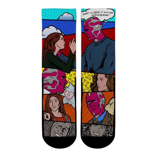 <a href=https://rockemsocks.com/collections/wandavision/products/wandavision-love-persevering>Love Persevering Socks</a> / Rock ‘Em Socks
