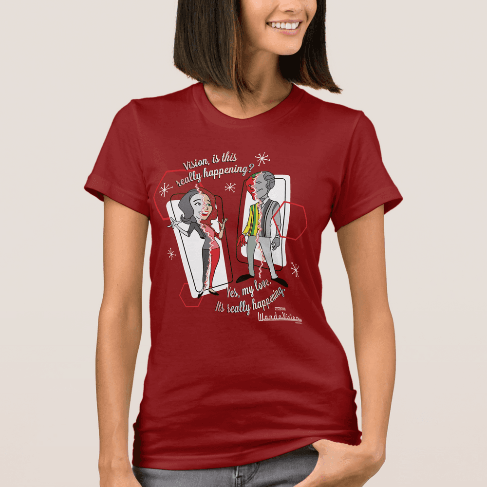 <a href=https://www.shopdisney.com/wandavision-is-this-really-happening-t-shirt-for-women-customized-7200003116ZES.html>”Is This Really Happening?” T-Shirt</a> / ShopDisney 