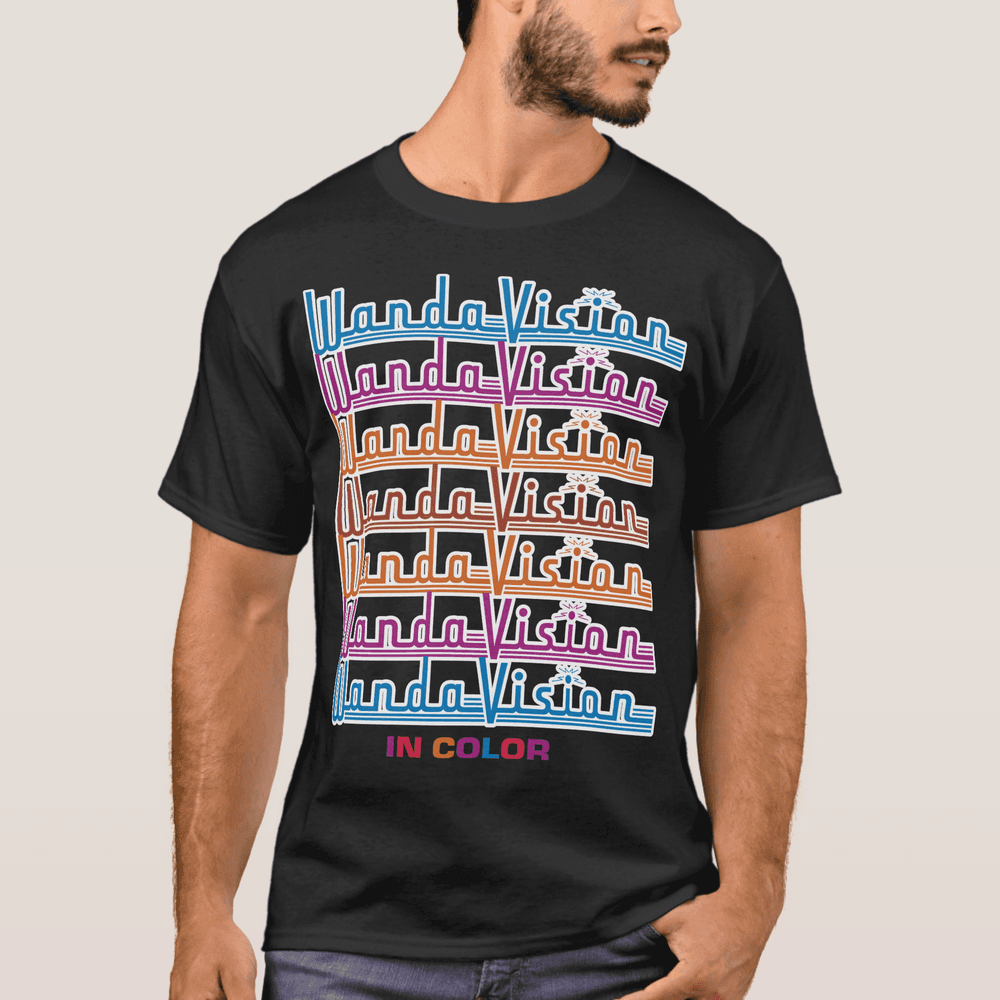 <a href=https://www.shopdisney.com/wandavision-in-color-t-shirt-for-men-customized-7200003121ZES.html>WandaVision In Color T-Shirt</a> / ShopDisney 