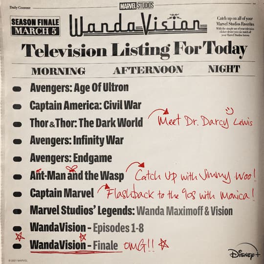 WandaVision Finale Listing