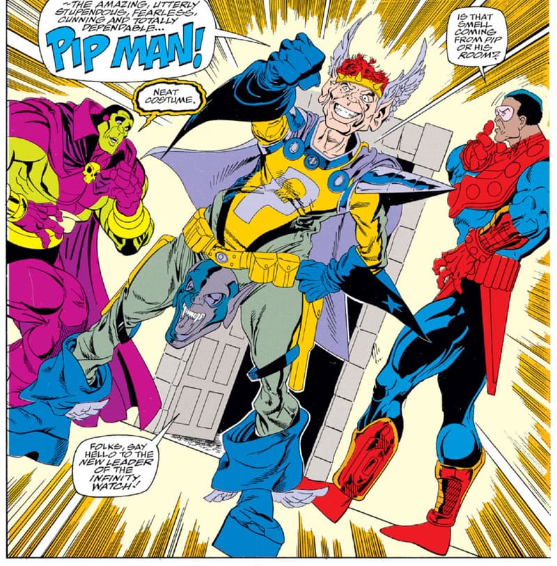Pip as "Pipman" in WARLOCK AND THE INFINITY WATCH (1992) #18.